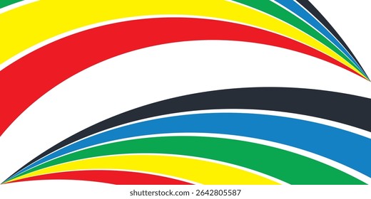 Five Color Lines Dynamic Design Colorful modern illustration