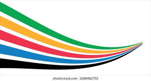 Five Color Lines Dynamic Design Colorful modern illustration