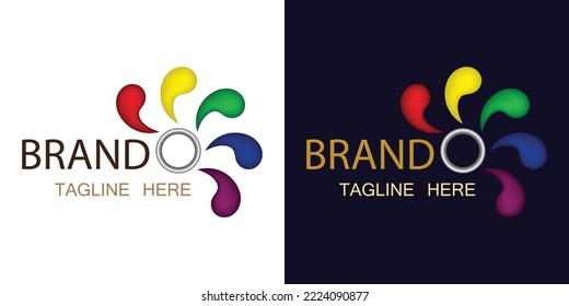 Five Color Logo Design. Multi-color Logo. Circular Logo