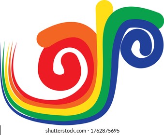 five color logo red orange yellow green blue line logo colorful logo circle spiral 