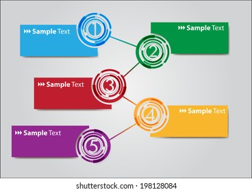 five color text box for website.