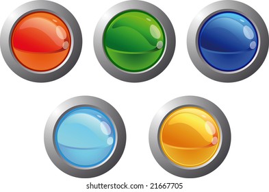 Five color web buttons