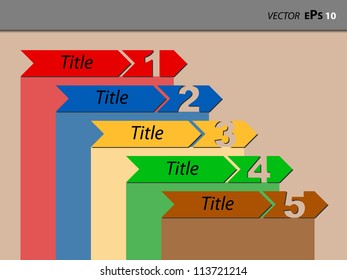 Five colorful bookmark numbers