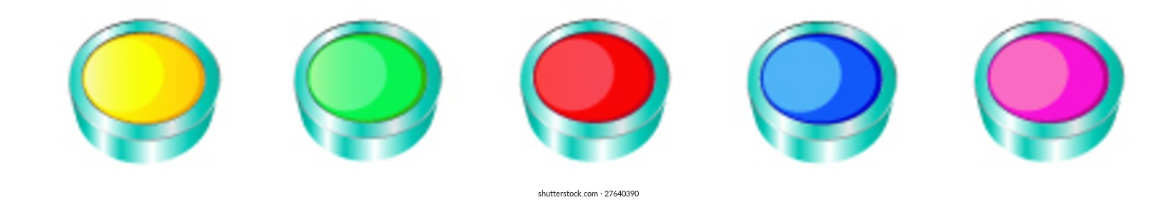 five colorful buttons