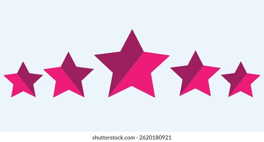 Five Colourful Stars Rating Icon – Modern Symbol of Excellence and Trust on Blue Background.