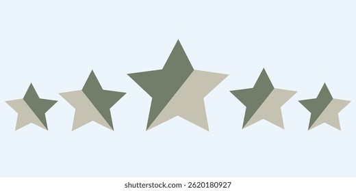 Five Colourful Stars Rating Icon – Modern Symbol of Excellence and Trust on Blue Background.