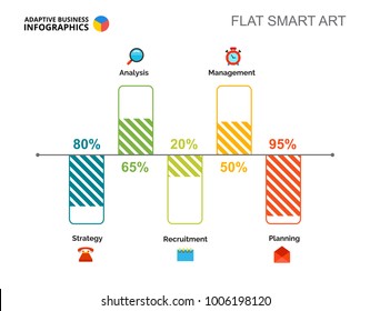 Five Columns Bar Chart Slide Template