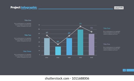 Five Columns Bar Chart Slide Template
