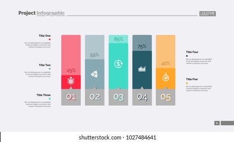 Five Columns Bar Chart Slide Template