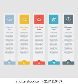 Five Columns Bar Chart Slide Business Data Percentage Creative Infographic