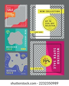 five commercial set banners templates
