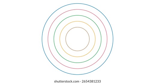 Five Concentric Circles Diagram in Geometry.