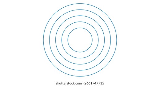 Diagrama de cinco círculos concêntricos em geometria.