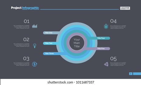 Five Concentric Circles Process Slide Template