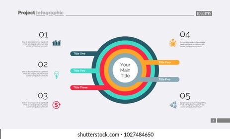 Five Concentric Circles Process Slide Template