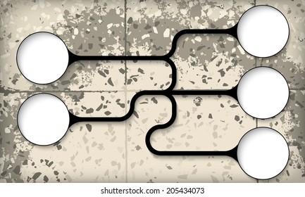 five connected boxes for entering text