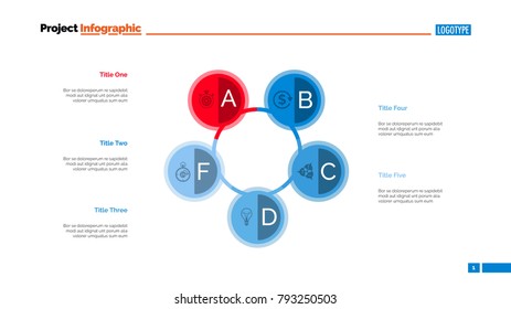Five Connected Circles Slide Template