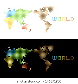 Five continents World Map , vector Illustration