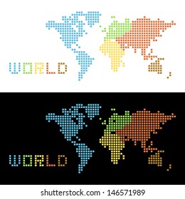 Five continents World Map , vector Illustration