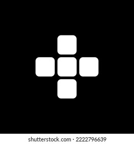 Five cross curved square icon. 5 squares icon.