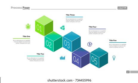 Five Cubes Process Chart Slide Template