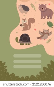 five cute woodland animals group