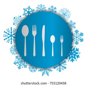 five cutlery christmas icon