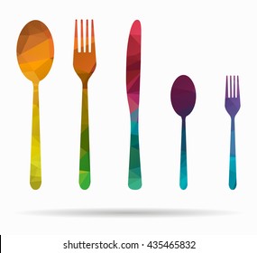 five cutlery poly icon