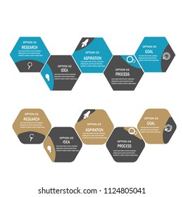 Five data chart template Web Modern creative element infographic, processes option. isolated on white background. vector