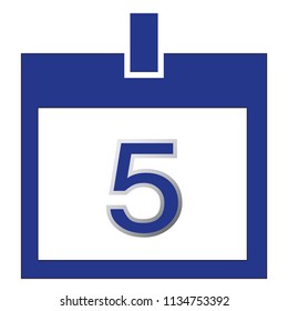 Five day calendar icon.Vector