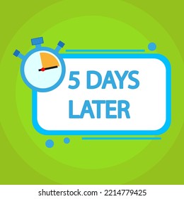five day letter. Sale promotion poster. Special offer symbol. Discount promotion. Vector illustration. stock image. 