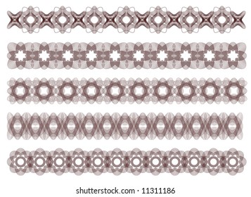 five decorative lines, vector