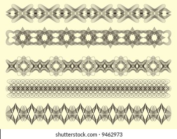 five decorative lines, vector