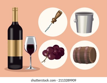 cinco deliciosos iconos de la colección de vinos