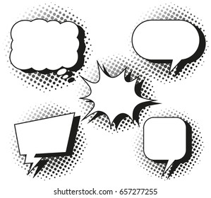 Five designs of speech bubbles illustration