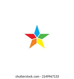 Five diamonds colorful, star-shaped. simple symbol logo vector