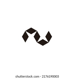 Five diamonds letter N geometric symbol simple logo vector