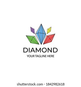 five diamonds logo vector illustration minimalist vintage