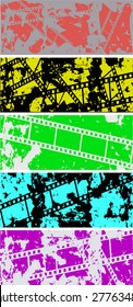 Five different background of an old film
