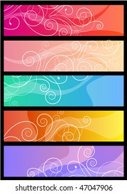 Cinco hermosos y coloridos carteles