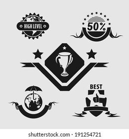 Five different emblems for the organizations and activities