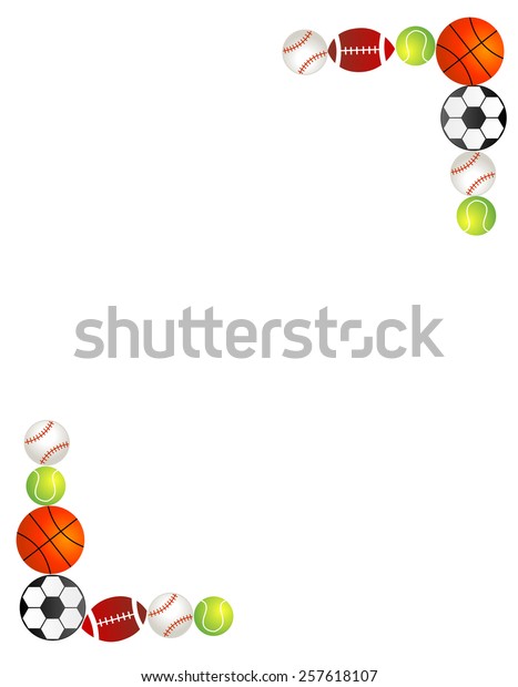 Five Different Sport Balls Border Frame Stock Vector (Royalty Free ...