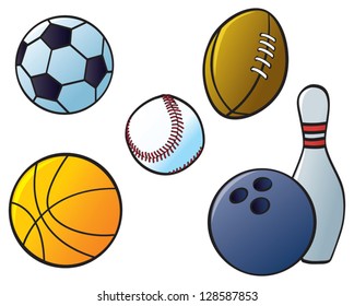 Five Different Sports Balls Sports That Stock Vector (Royalty Free ...