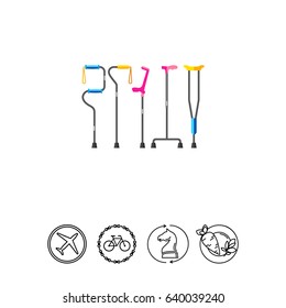 Five Different Types of Crutches Icon