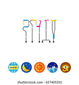 Five Different Types of Crutches Icon