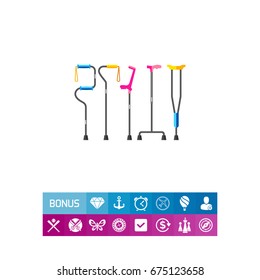 Five Different Types of Crutches Icon