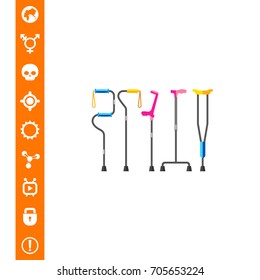 Five Different Types of Crutches Icon