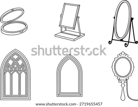 Five Different Types of Mirrors in Line Style line compact mirror