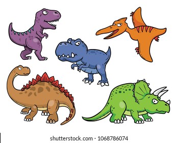 Five Dinosaur Cartoon