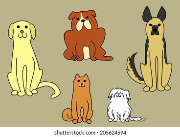five dogs